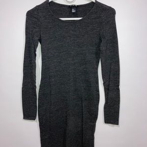 H&M Women’s Long Sleeve Cotton Dress Dark Grey